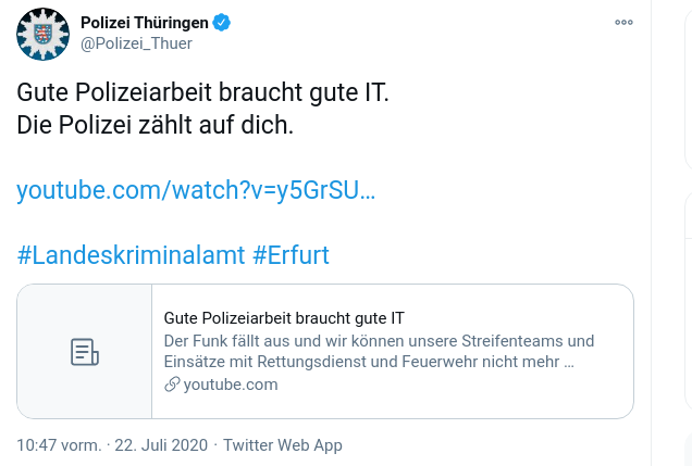 Tweet der Polizei